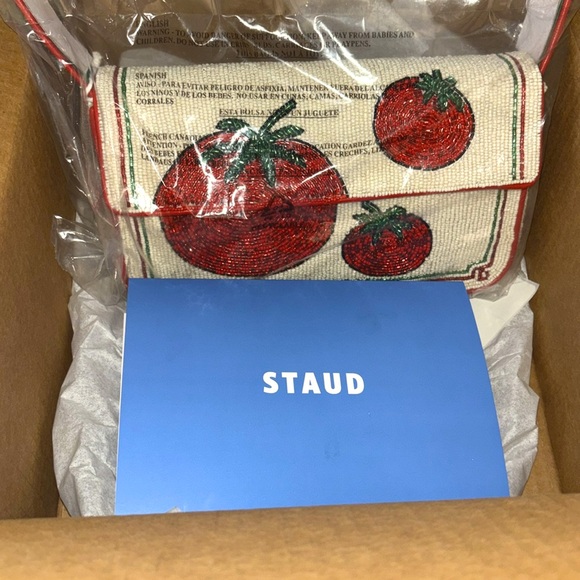 STAUD TOMMY BEADED BAG TOMATO - Picture 4 of 7